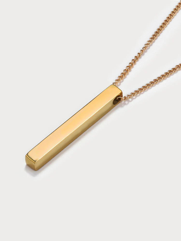 Simple Vertical Bar Pendant Necklace - Image 5