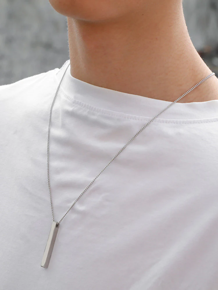 Simple Vertical Bar Pendant Necklace - Image 9