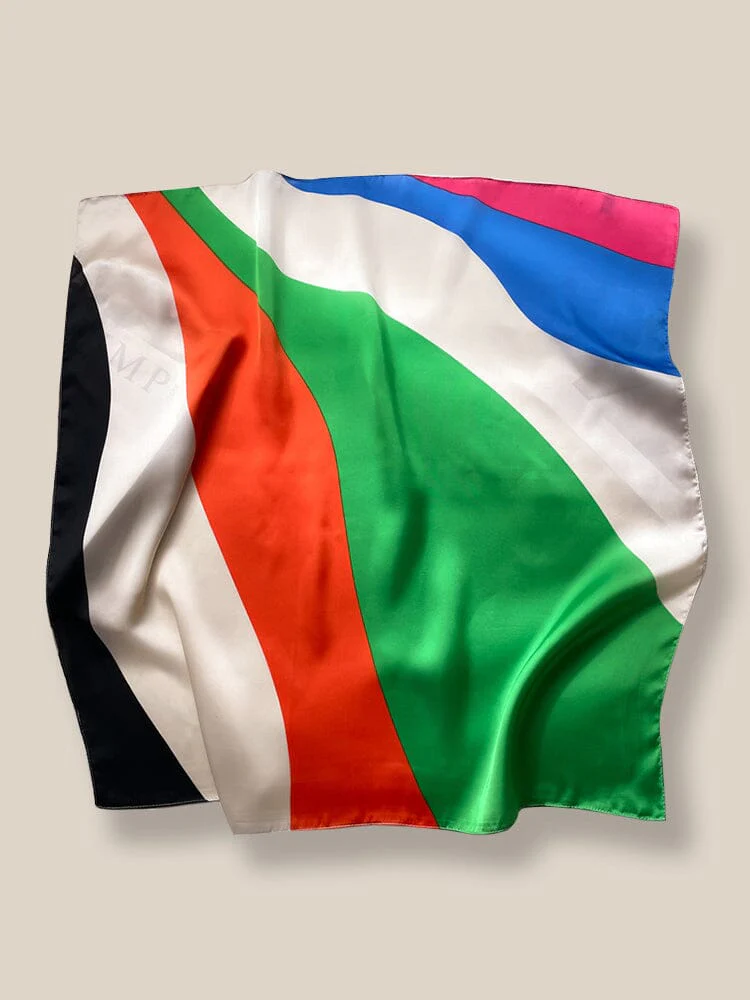 Sky-Friendly Printed Square Silk Scarf - Image 10