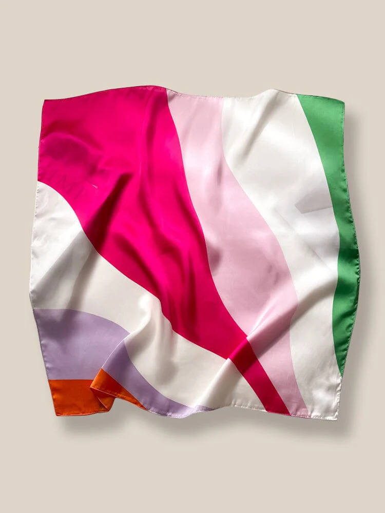 Sky-Friendly Printed Square Silk Scarf - Image 11