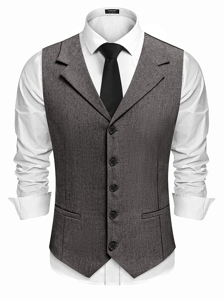 Slim Fit Notch Lapel Formal Vest (US Only) - Image 4