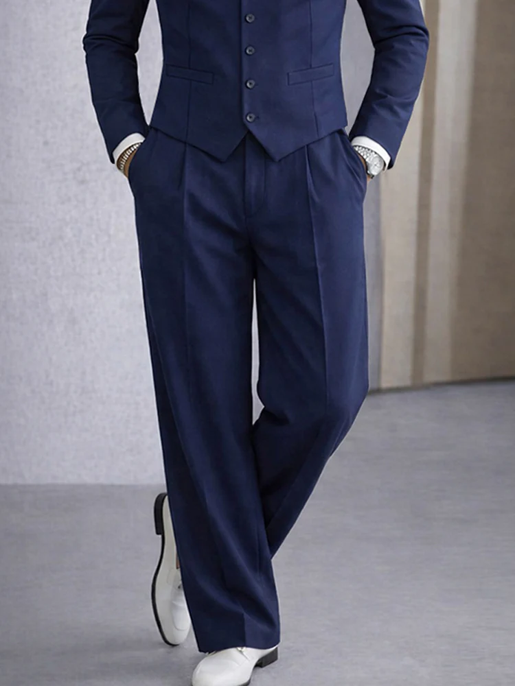 Smart Casual Collarless Blazer and Pants Set - Image 4