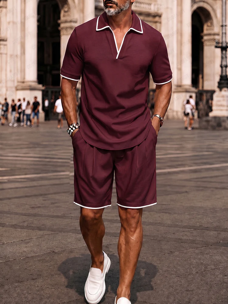 Smart Casual Contrast Tipping 2-Piece Set - Image 2