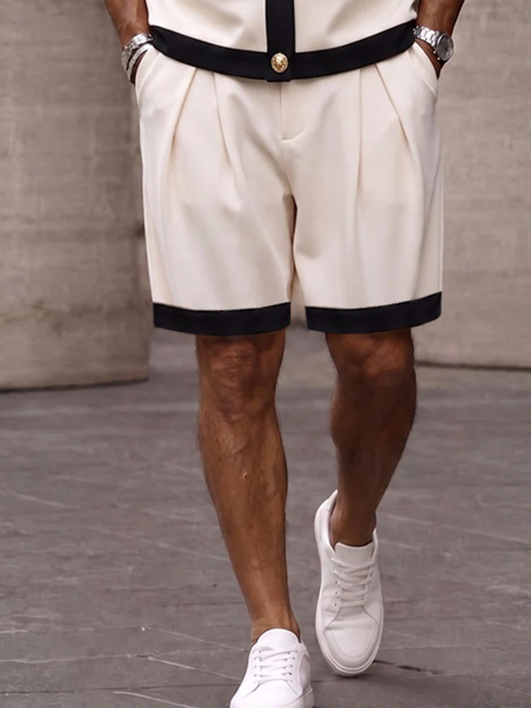 Smart Casual Designer Contrast Trim Two Piece Set - Image 4