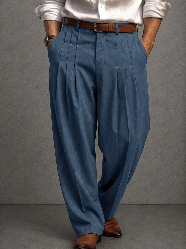 Smart Casual Designer Pleated Pants - Image 2