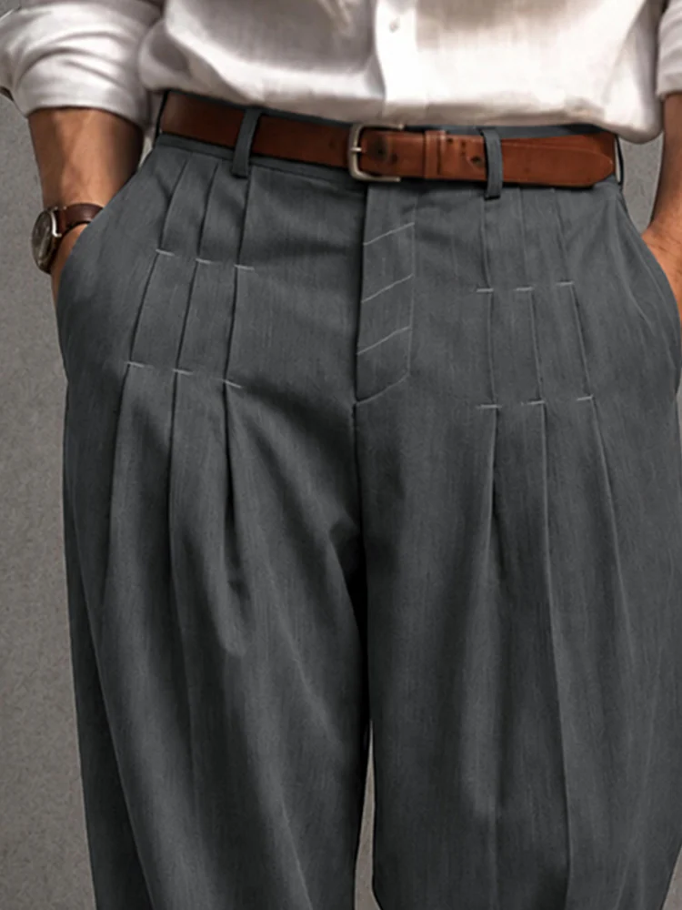 Smart Casual Designer Pleated Pants - Image 3