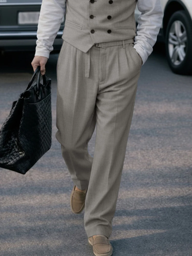 Smart Casual Double-Breasted Vest Pants Set - Image 4
