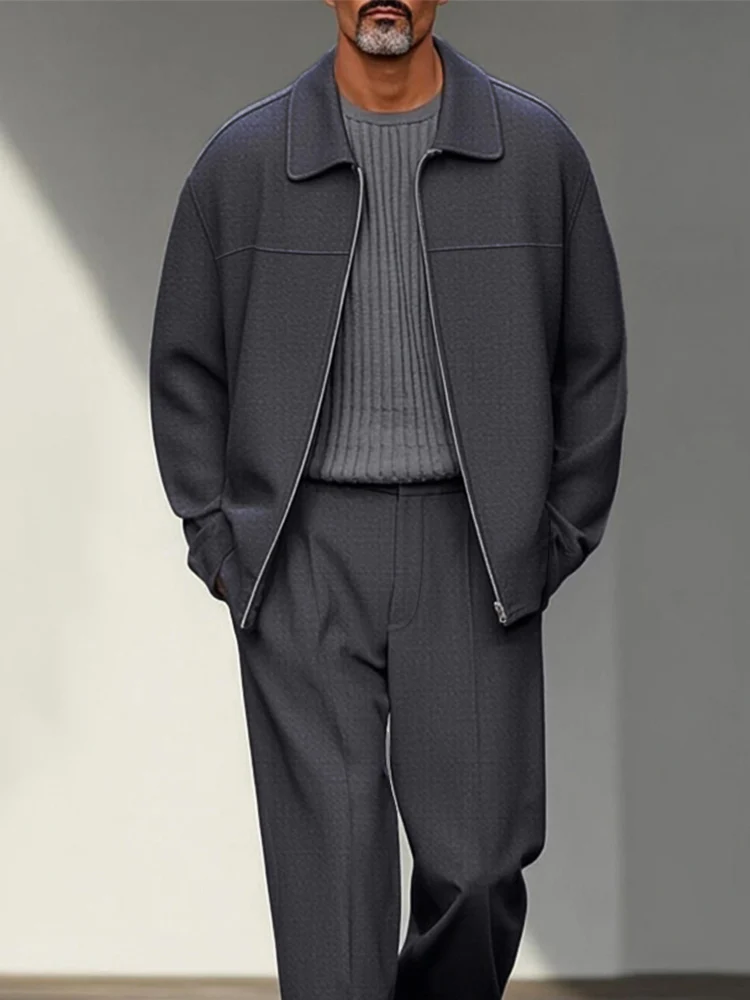 Smart Casual Jacket Pants Set - Image 3