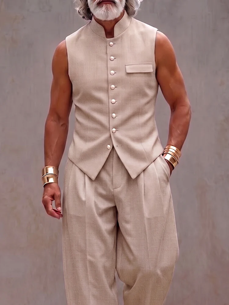 Smart Casual Suit Vest and Pants Set - Image 3