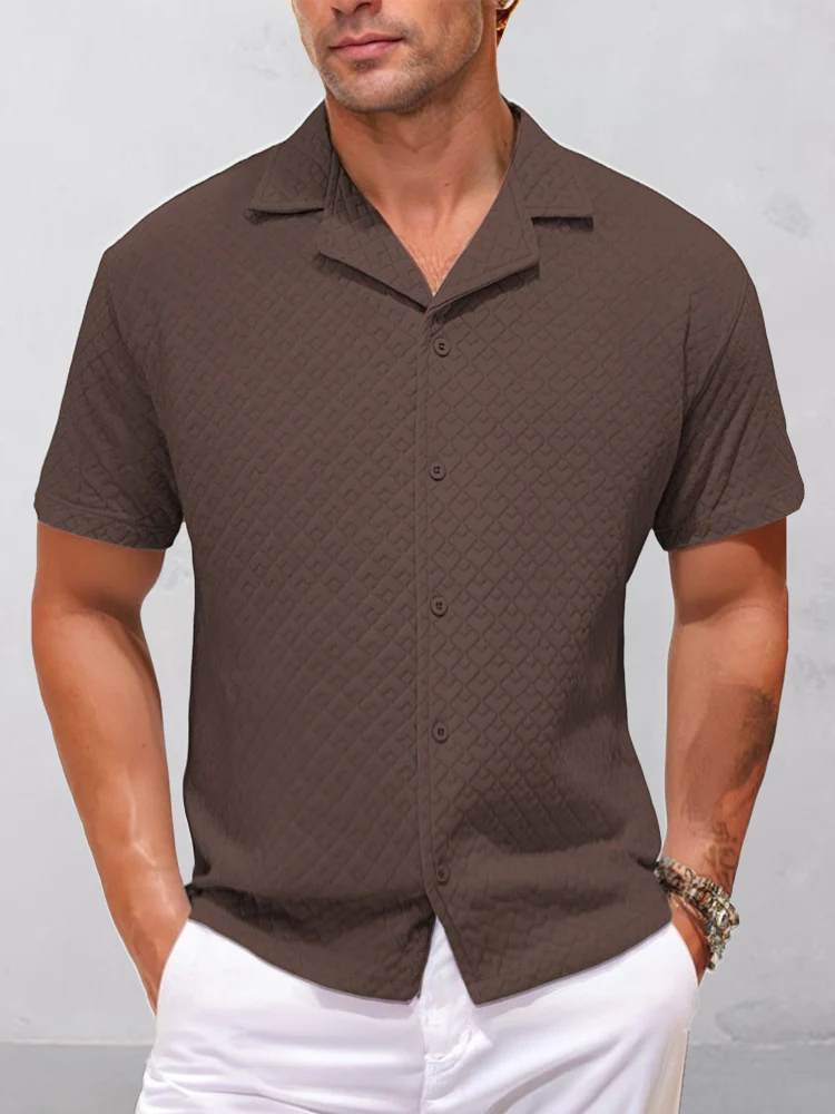 Smart Casual Textured Jacquard Shirt - Image 2