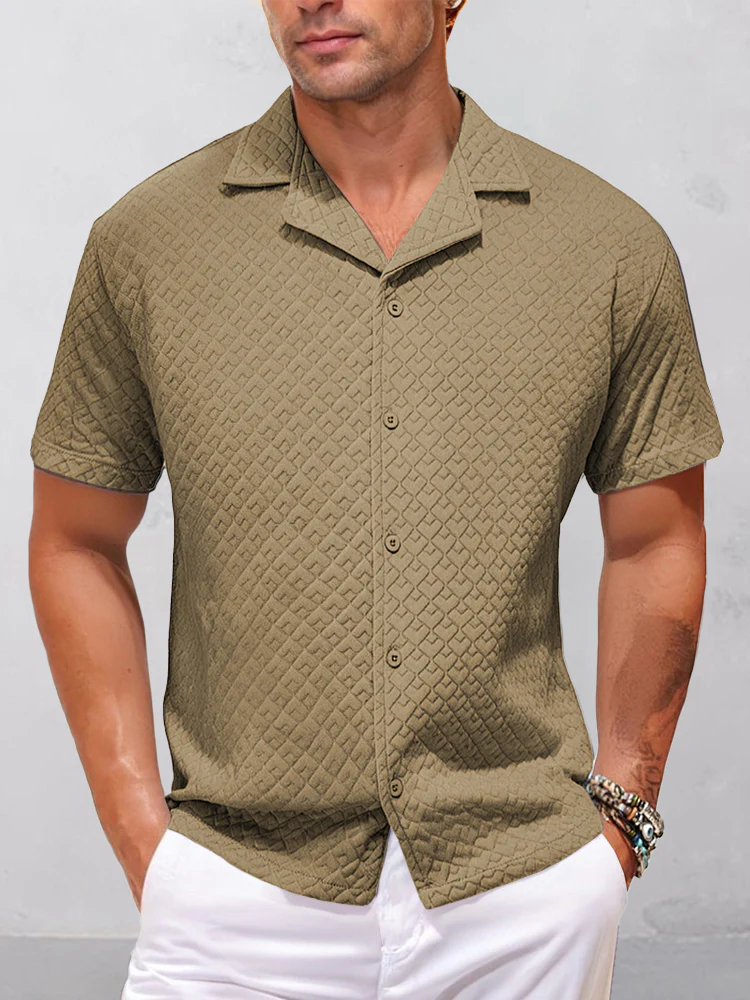 Smart Casual Textured Jacquard Shirt - Image 3