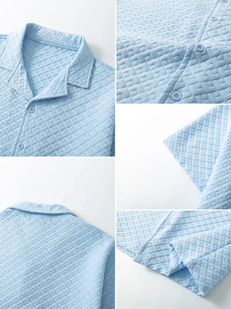 Smart Casual Textured Jacquard Shirt - Image 6