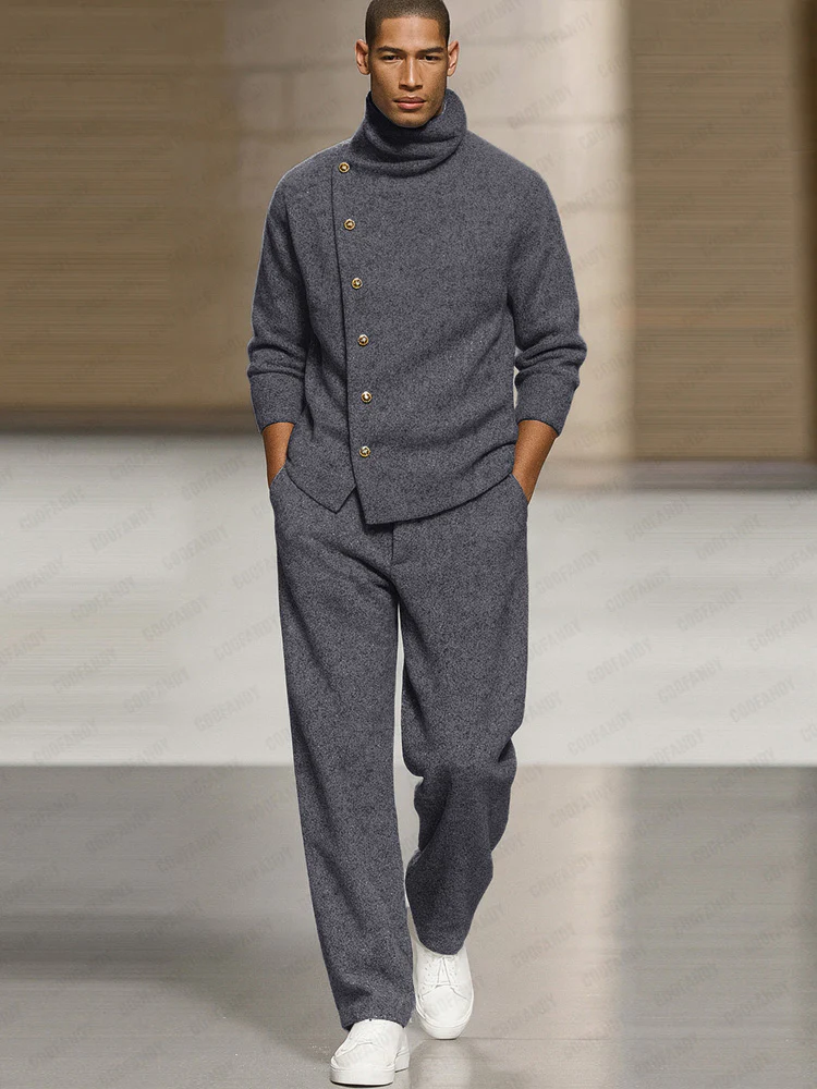 Smart Casual Turtleneck Pullover Pants Set