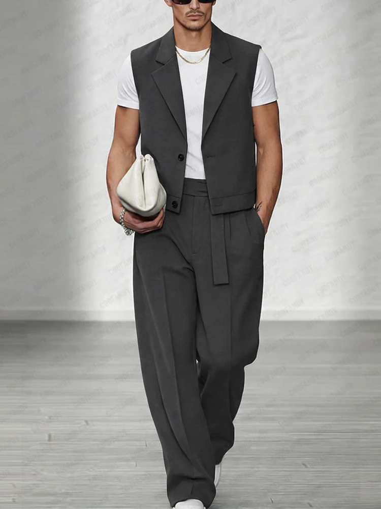 Smart Casual Vest and Pants Set - Image 2