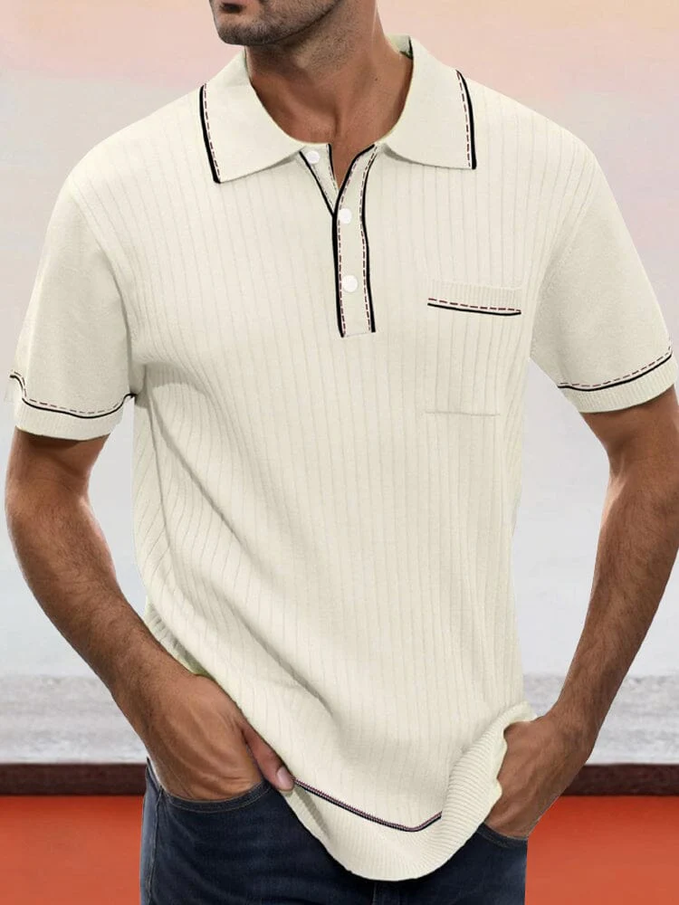 Soft Breathable Knit Polo Shirt - Image 3