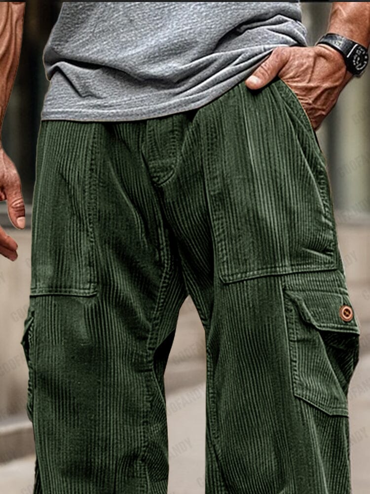 Soft Corduroy Cargo Pants - Image 3