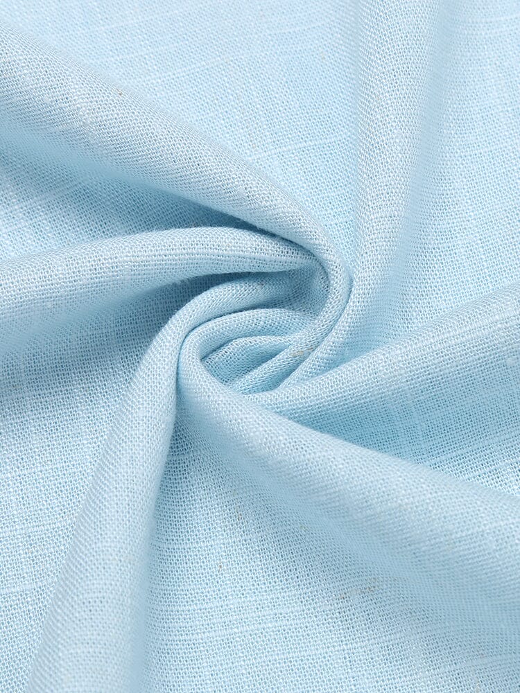 Soft Linen Blend Henley Shirt (US Only) - Image 13