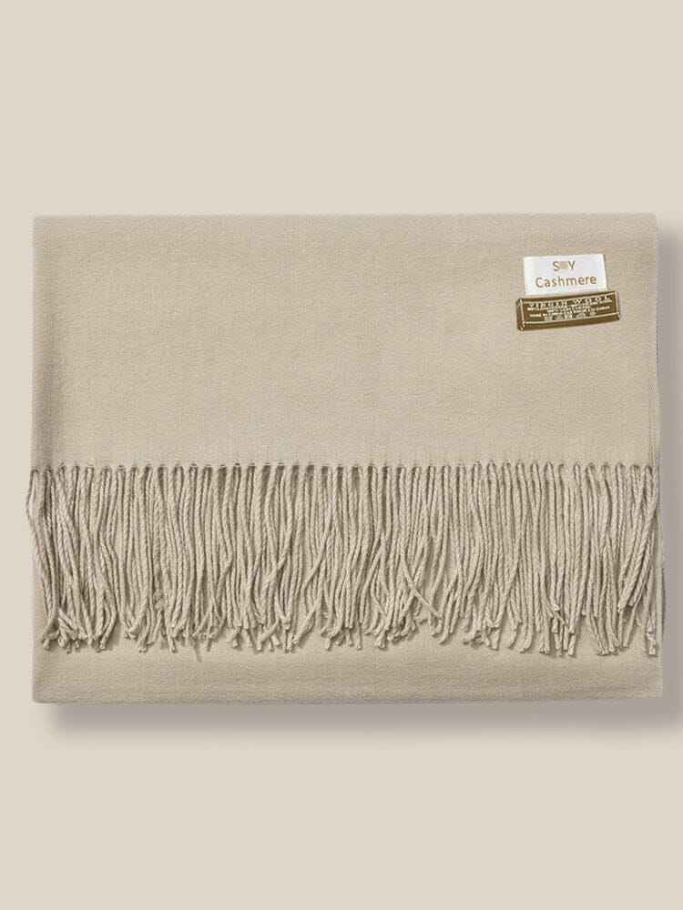 Soft Solid Tassel Scarf - Image 15
