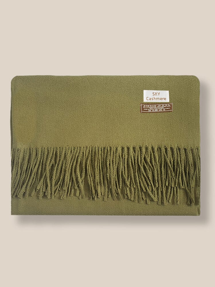 Soft Solid Tassel Scarf - Image 3
