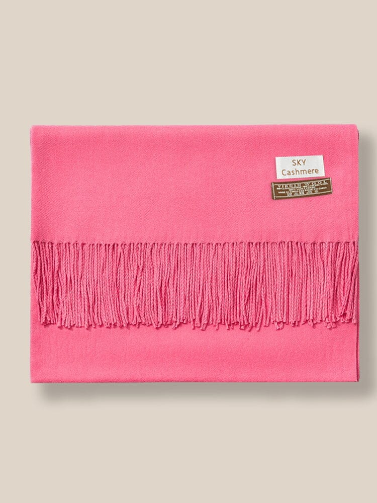 Soft Solid Tassel Scarf - Image 9