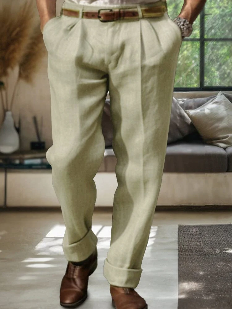 Soft Straight-Leg Cotton Linen Pants - Image 6