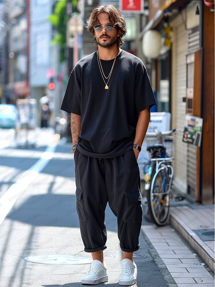Soft Stretch T-shirt Cargo Pants Set - Image 2