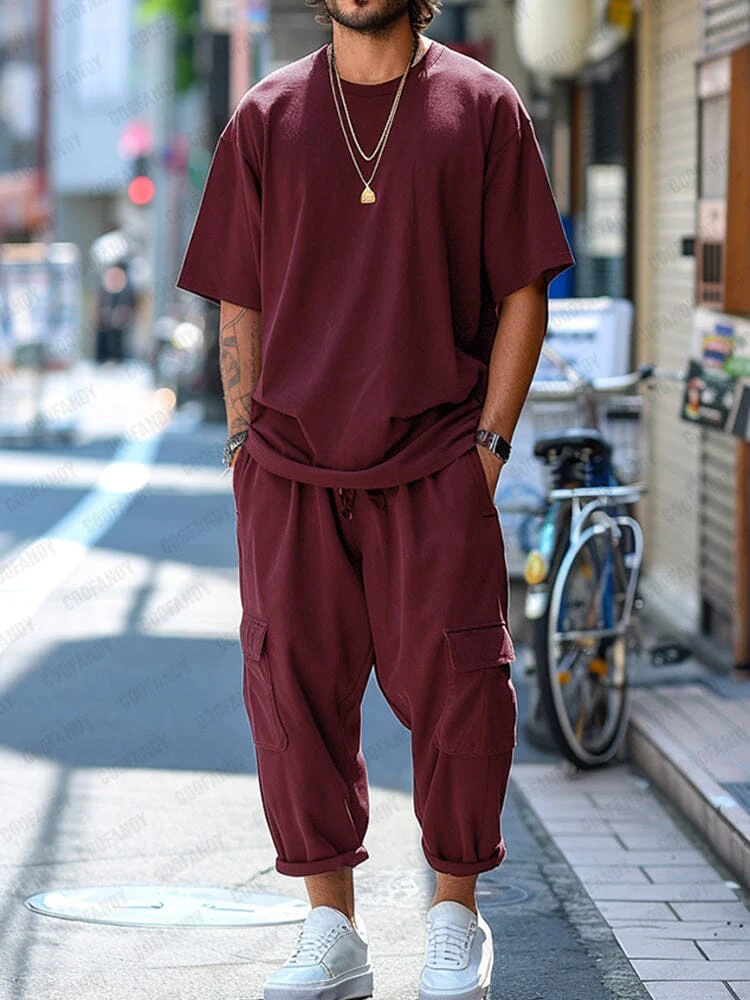 Soft Stretch T-shirt Cargo Pants Set - Image 3