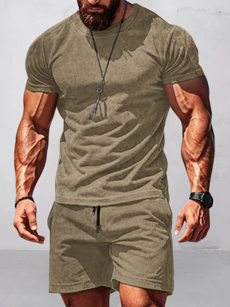Soft Suede T-Shirt Shorts Set