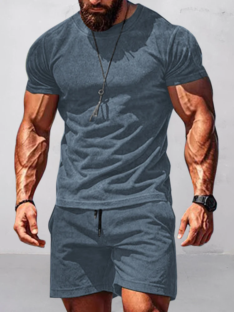 Soft Suede T-Shirt Shorts Set - Image 2
