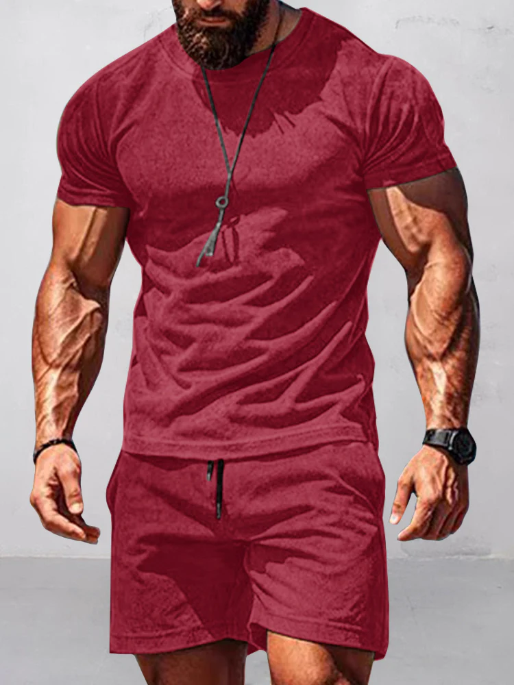 Soft Suede T-Shirt Shorts Set - Image 3