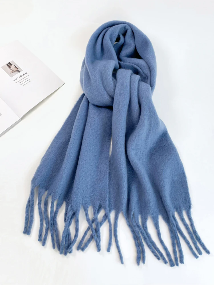Soft Thick Mohair Tassel Scarf - Image 13