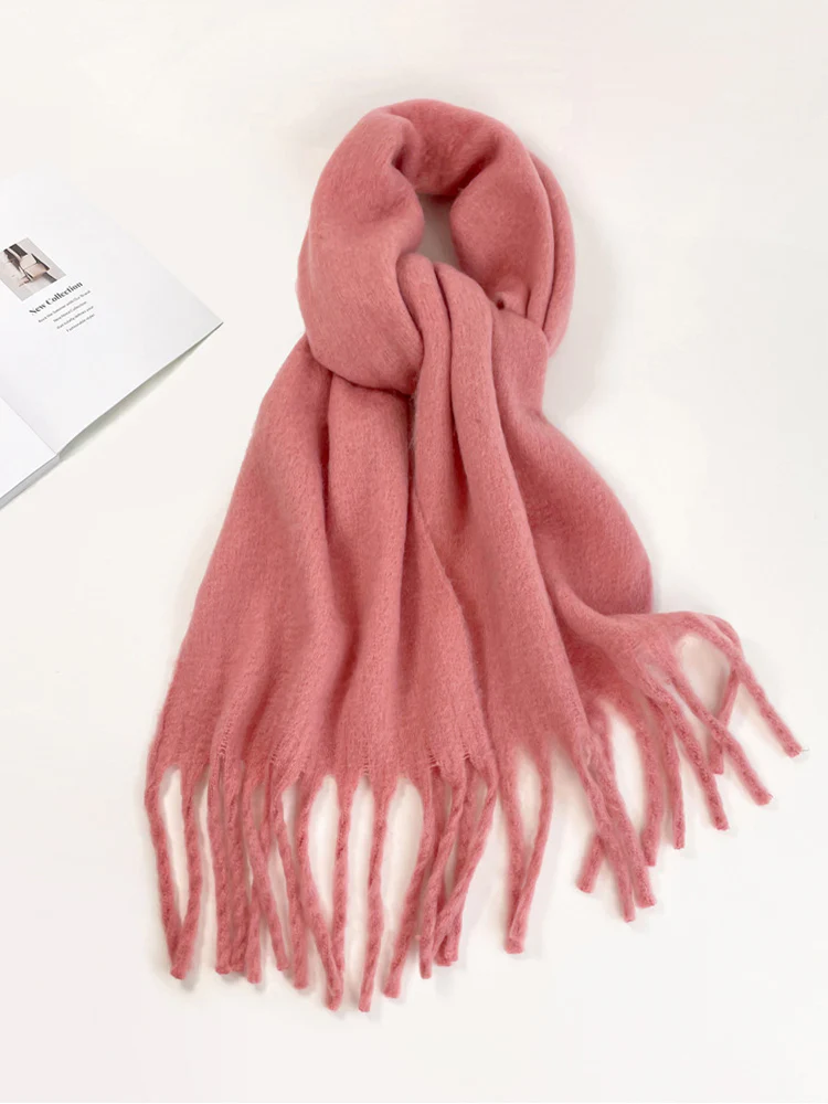 Soft Thick Mohair Tassel Scarf - Image 17