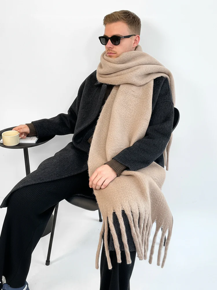 Soft Thick Mohair Tassel Scarf - Image 23