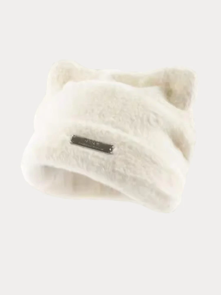 Soft Warm Cat Ear Shape Knit Beanie - Image 2