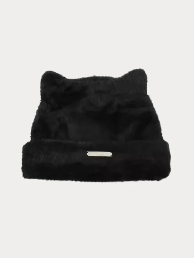 Soft Warm Cat Ear Shape Knit Beanie - Image 5