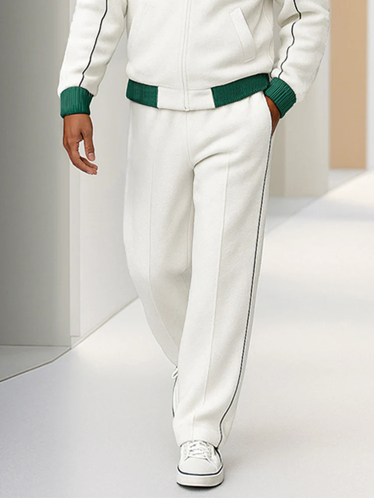 Sport Style Two-Tone Jacket and Pants Set - Image 4