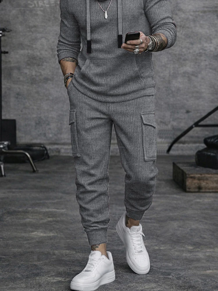 Sporty Cargo Style Knit Matching Set - Image 5