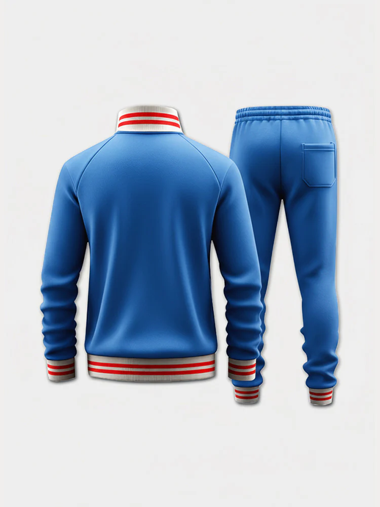 Sporty Contrasting Stripes Jacket Pants Set - Image 11