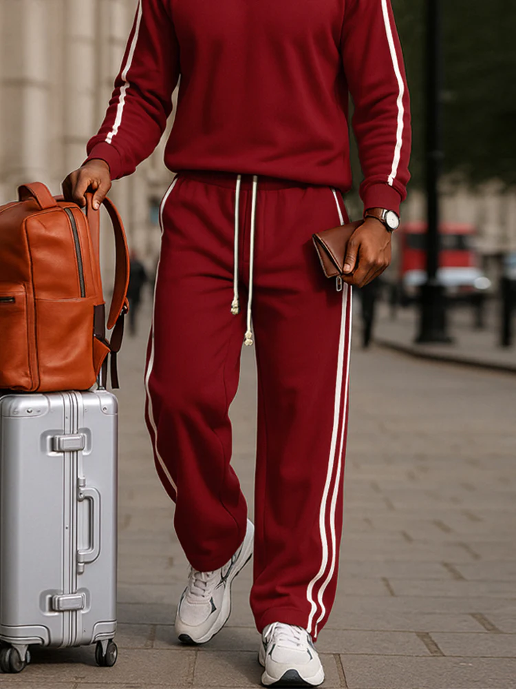 Sporty Side Stripe 2-Piece Sweatsuit - Image 4