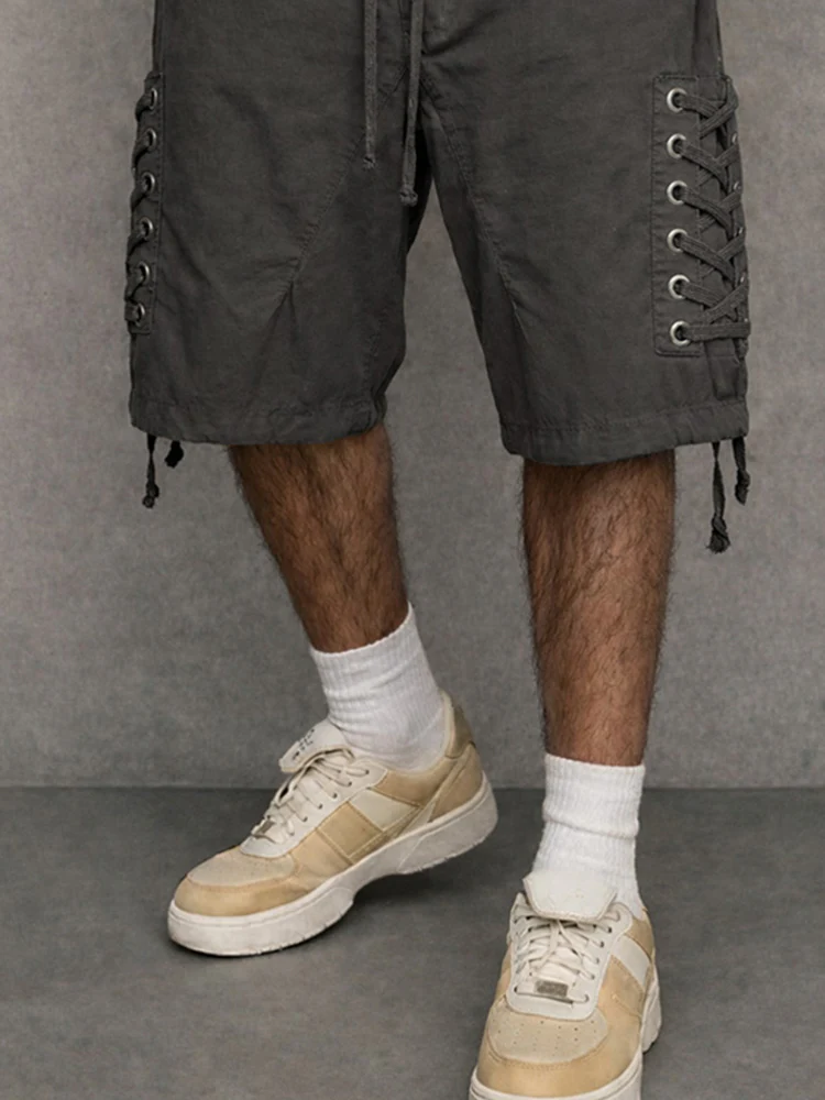 Street Style Side Drawstring Cotton Shorts - Image 4