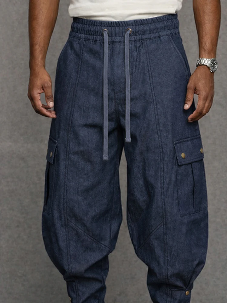 Stylish 100% Cotton Harem Cargo Jogger Pants - Image 3