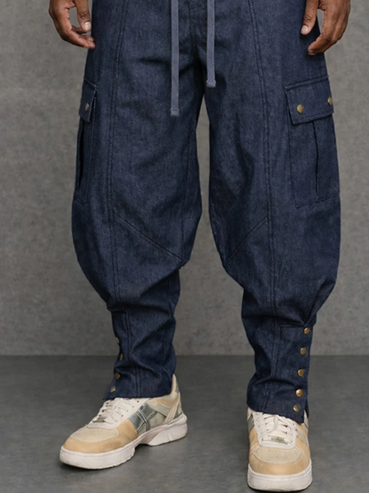 Stylish 100% Cotton Harem Cargo Jogger Pants - Image 4