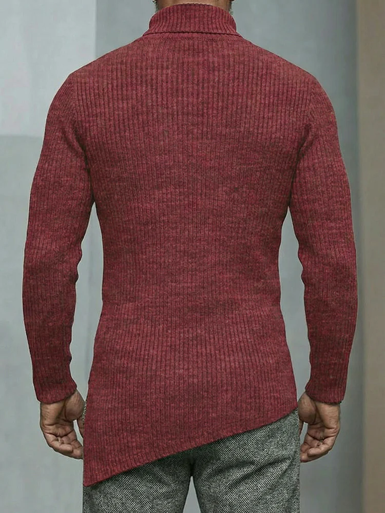 Stylish Asymmetric Cut Elastic Knit Top - Image 7