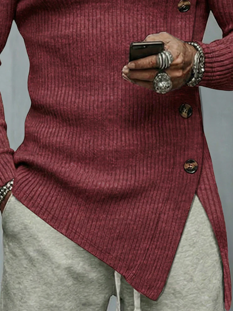 Stylish Asymmetric Cut Elastic Knit Top - Image 9