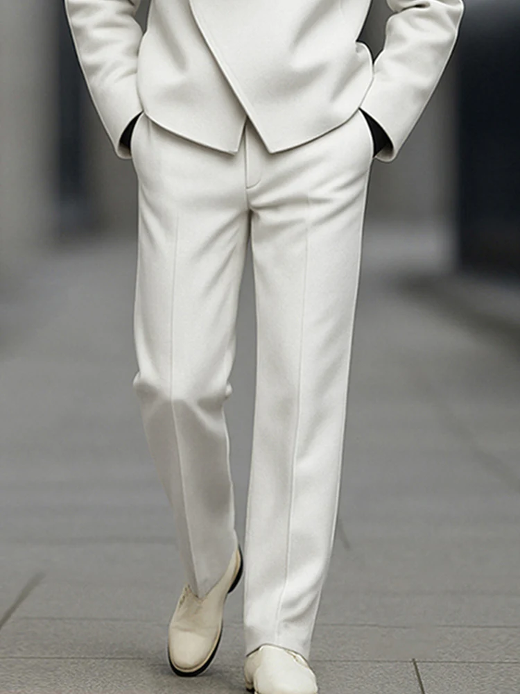 Stylish Asymmetry Design Blazer Pants Set - Image 7