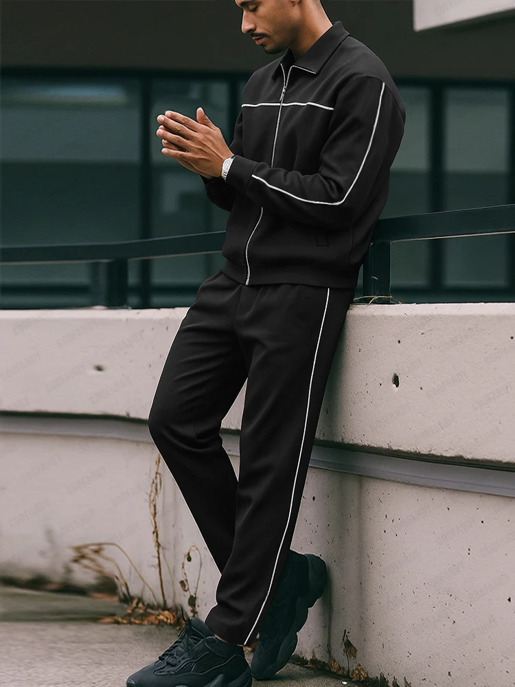 Stylish Athleisure Jacket Pants Set - Image 2