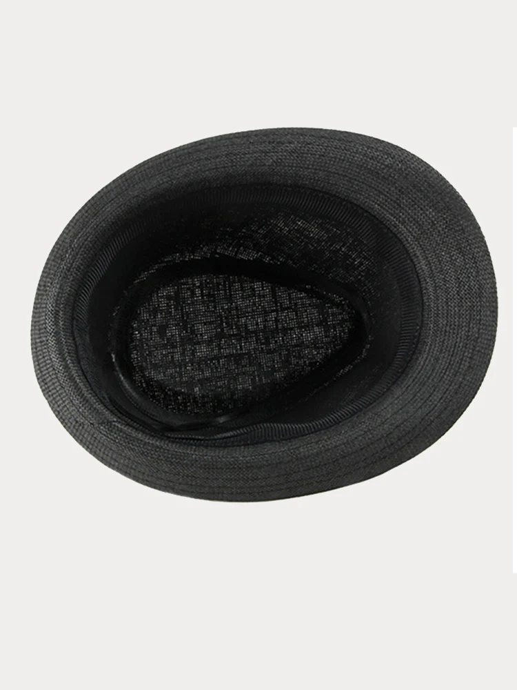 Stylish Buckled Leather Strap Fedora Hat - Image 8