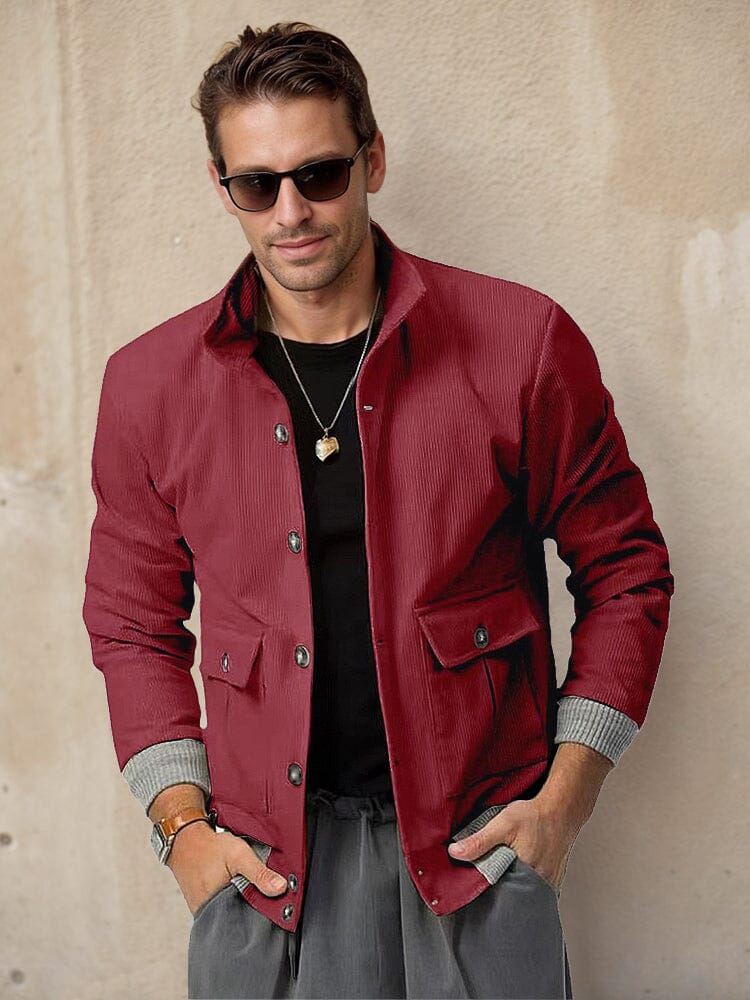 Stylish Casual Corduroy Jacket - Image 4
