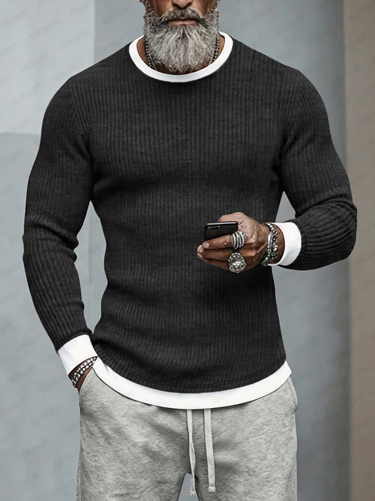 Stylish Colorblock Long Sleeve Undershirt - Image 2
