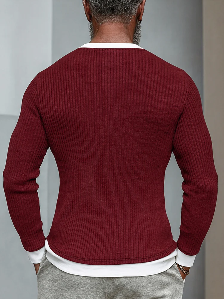 Stylish Colorblock Long Sleeve Undershirt - Image 3